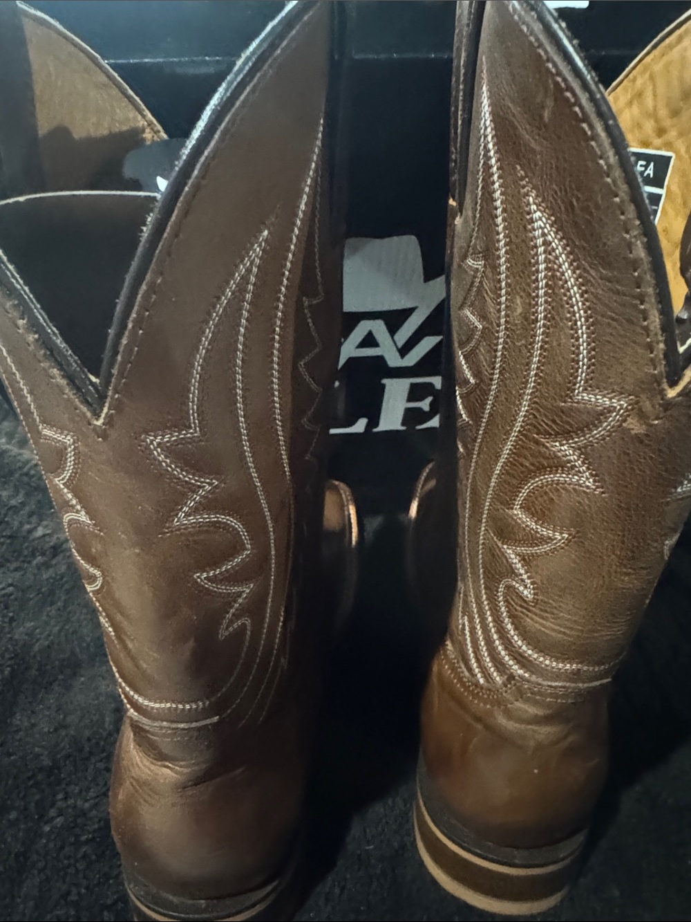Alfa Cowhide Square Toe Cowboy Boot - Picture 5 of 5